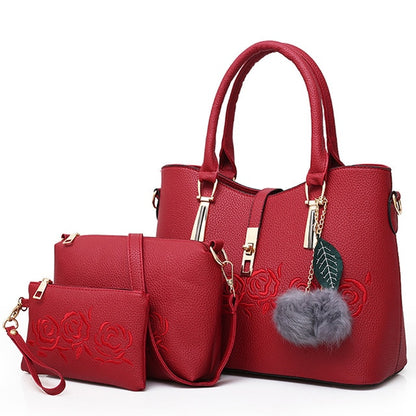 3pcs Leather Bags Handbags Women Famous Brand Shoulder Bag Female Casual Tote Women Messenger Bag Set Bolsas