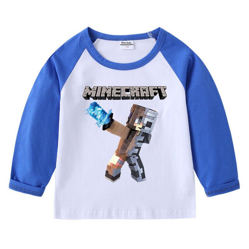 Children's T-shirt round neck cartoon long sleeved top