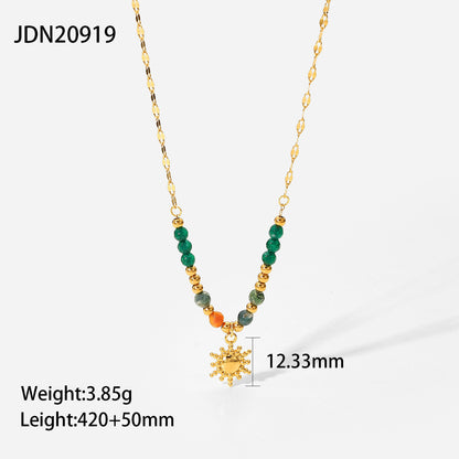 French fashion retro INS style necklace, sun pendant, accessories for women