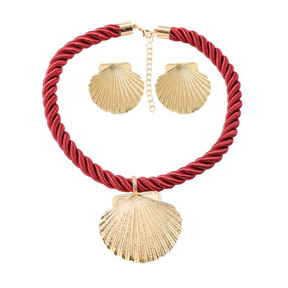 Necklace combination set for women alloy shell pendant European and American style party accessories