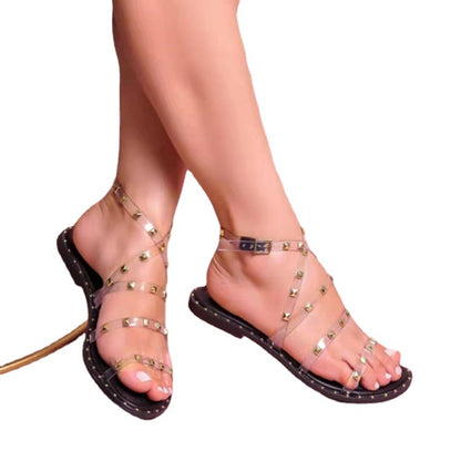 Large Size Sandals Summer New Fashion Flat Rivets Casual Sandals For Women