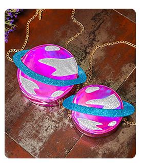 Women Harajuku Circle Planet 3D Chain Handbag Fashion Spacecraft Orbit Shoulder Messenger Bags