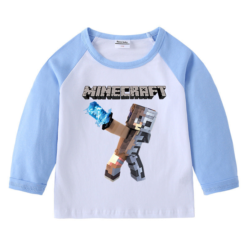 Children's T-shirt round neck cartoon long sleeved top