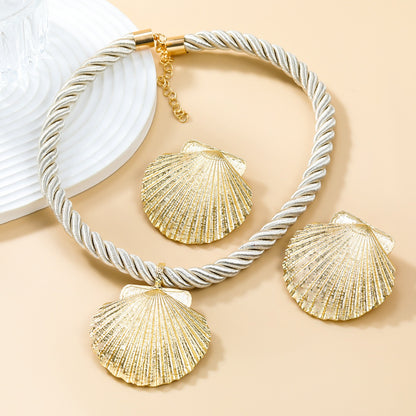 Necklace combination set for women alloy shell pendant European and American style party accessories