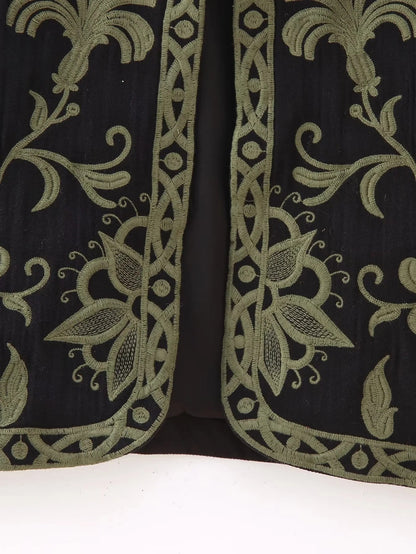 New autumn women clothing round neck embroidered short vest