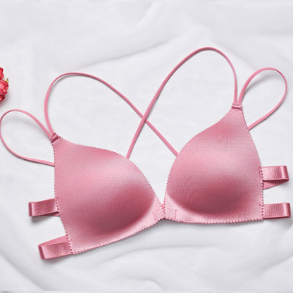 Fashion Floral Print Bra Front Buckle Underwear Seamless Cross Back Women Push Up Bras