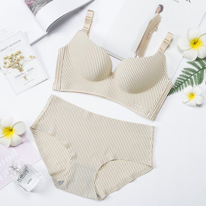 High-end Brand Romantic Temptation Bra Set Women Striped Underwear Set Hot Sale Push Up Seamless Lingerie Female Sets