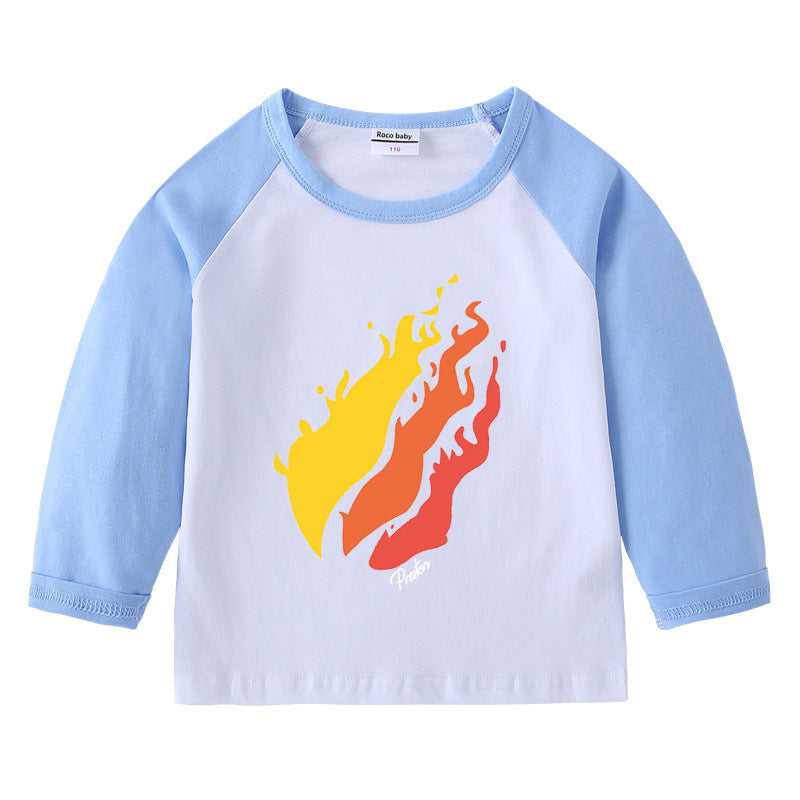 Children's T-shirt round neck cartoon long sleeved top