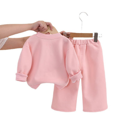 Baby girl autumn hoodie long sleeved two-piece set