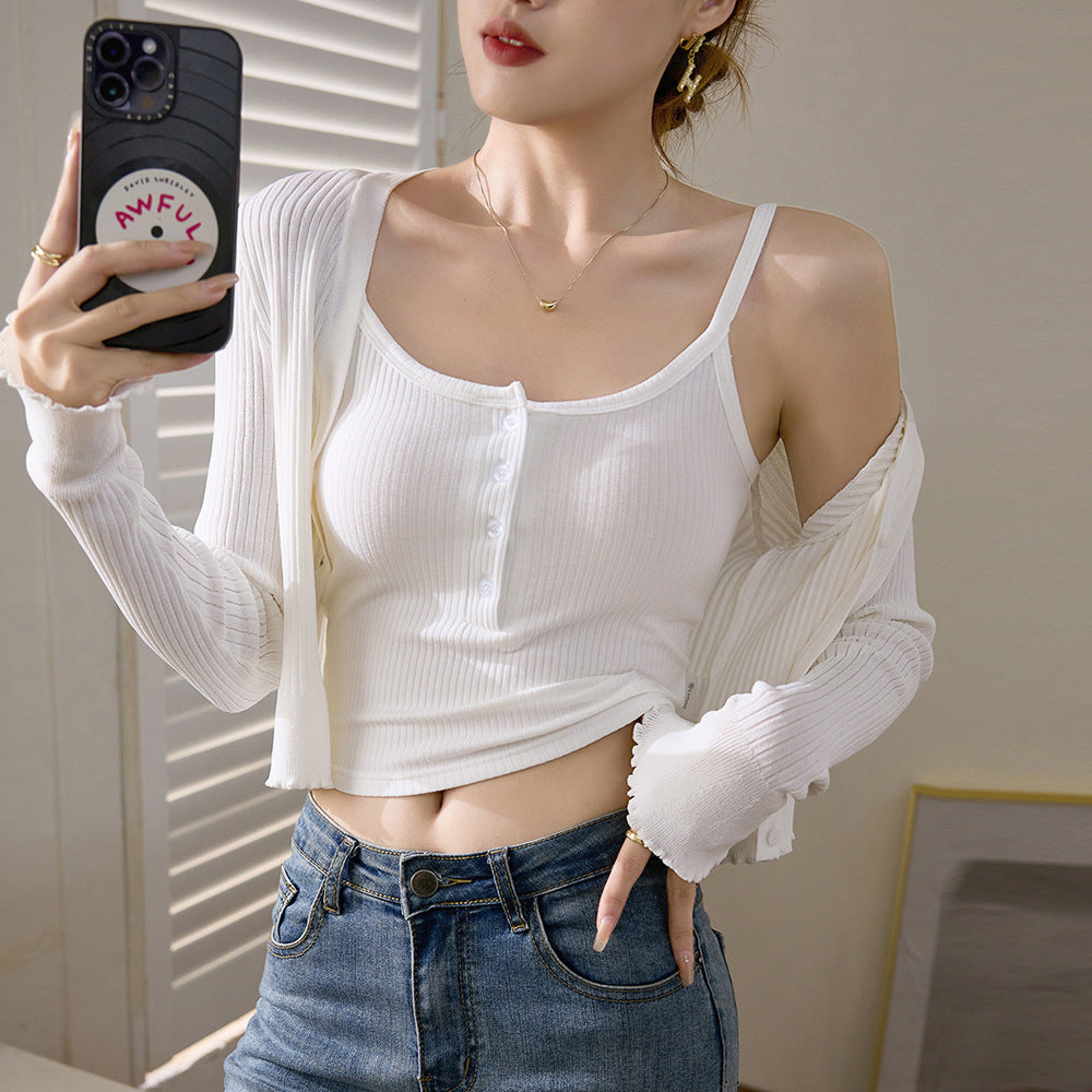 Buttoned Underwear Inner Layer Sexy Backless Upper