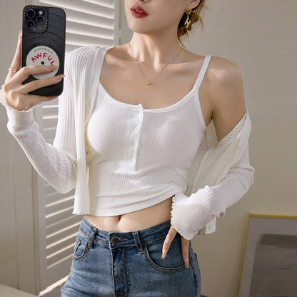 Buttoned Underwear Inner Layer Sexy Backless Upper
