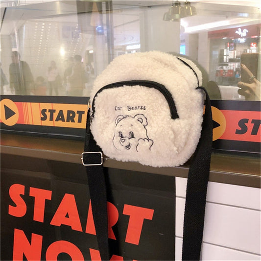 Fashion Original Wool Ladies Shoulder Bags Phone Pouch Classic Style Casual Solid Color Messenger Bag Women