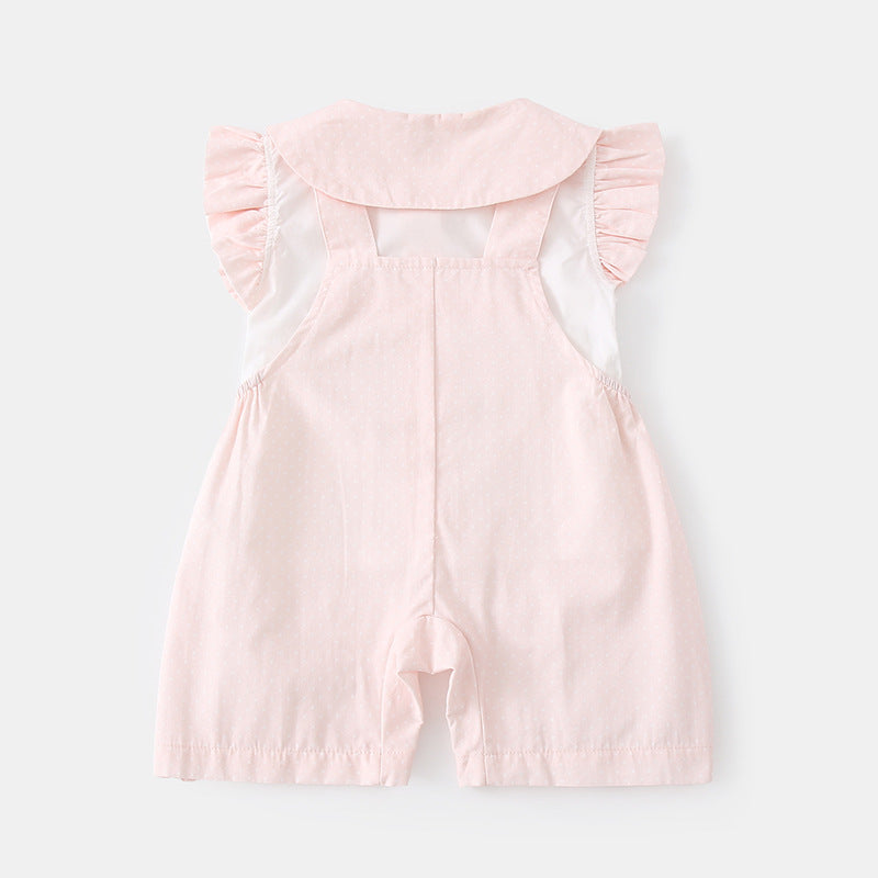 Cute Baby Girls' Set, Striped Short Sleeve Top