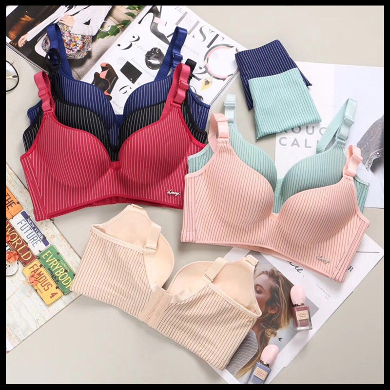 High-end Brand Romantic Temptation Bra Set Women Striped Underwear Set Hot Sale Push Up Seamless Lingerie Female Sets