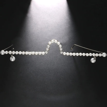 Pearl Eyeglass Frame Personalized Pendant Accessories for Women Face Chain