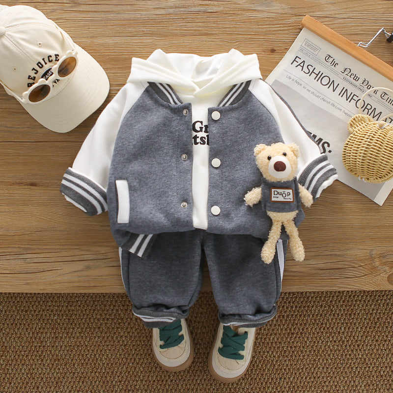 Three piece set of children's baseball uniform