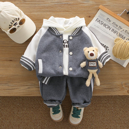 Three piece set of children's baseball uniform