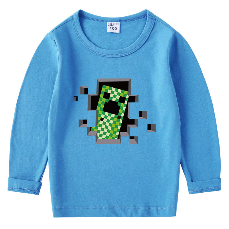 Children's pure cotton T-shirt long sleeved top