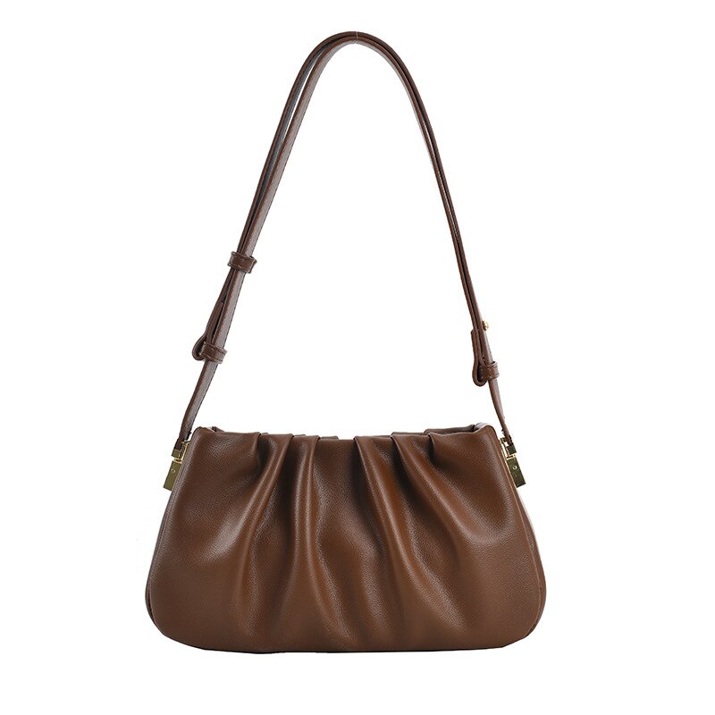 Vintage Cloud Women Shoulder Bag PU Leather Crossbody Bags New Autumn Winter Female Under Arm Bag Fashion Solid Purse Bags