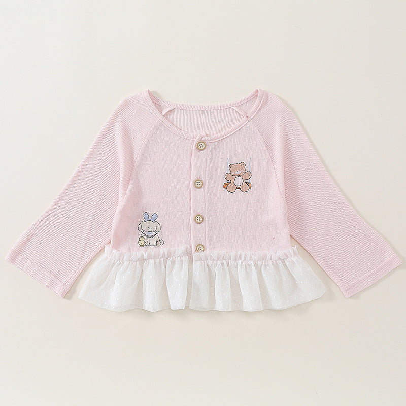 Children's Lightweight Cartoon Jacquard Sun Protection Top