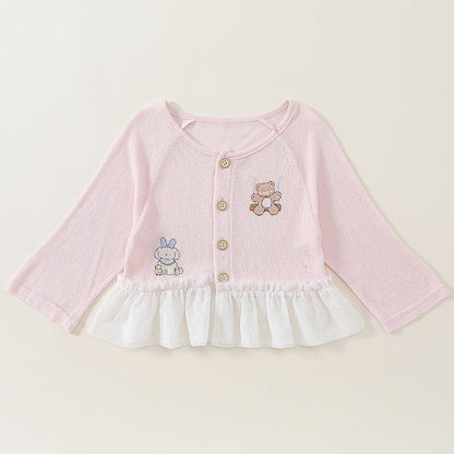 Children's Lightweight Cartoon Jacquard Sun Protection Top