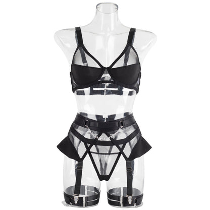 Sexy Underwear Black Splicing Set