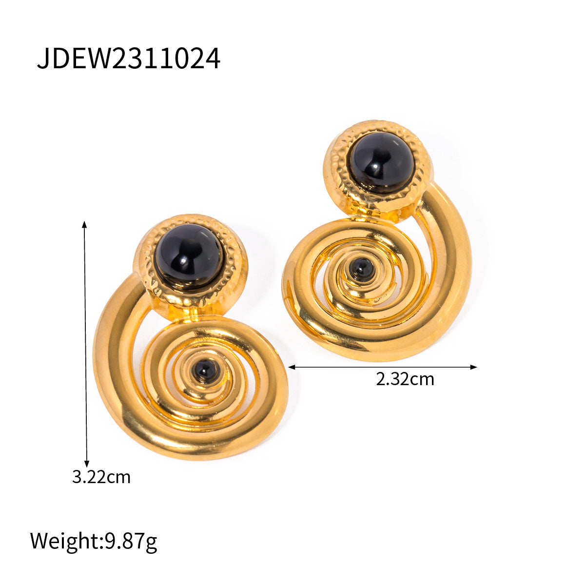 Ins style stainless steel conch spiral loop high-end earrings and earrings accessories for women