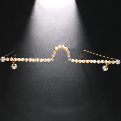 Pearl Eyeglass Frame Personalized Pendant Accessories for Women Face Chain