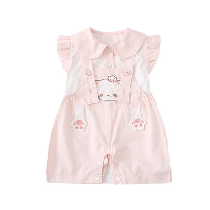 Cute Baby Girls' Set, Striped Short Sleeve Top