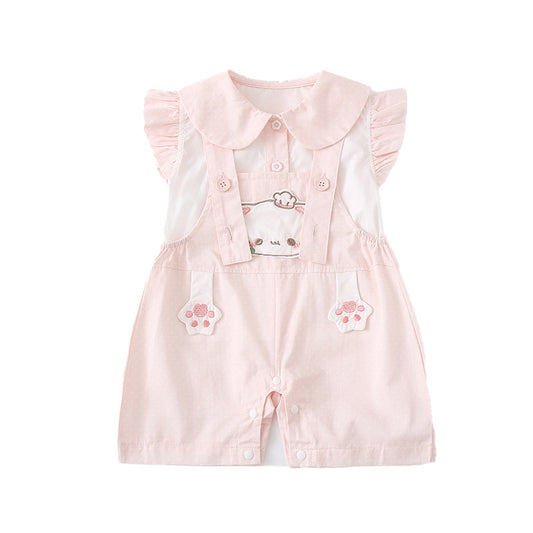 Cute Baby Girls' Set, Striped Short Sleeve Top