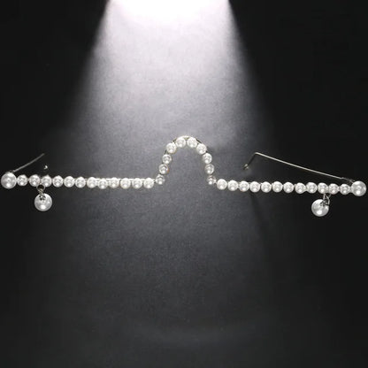 Pearl Eyeglass Frame Personalized Pendant Accessories for Women Face Chain
