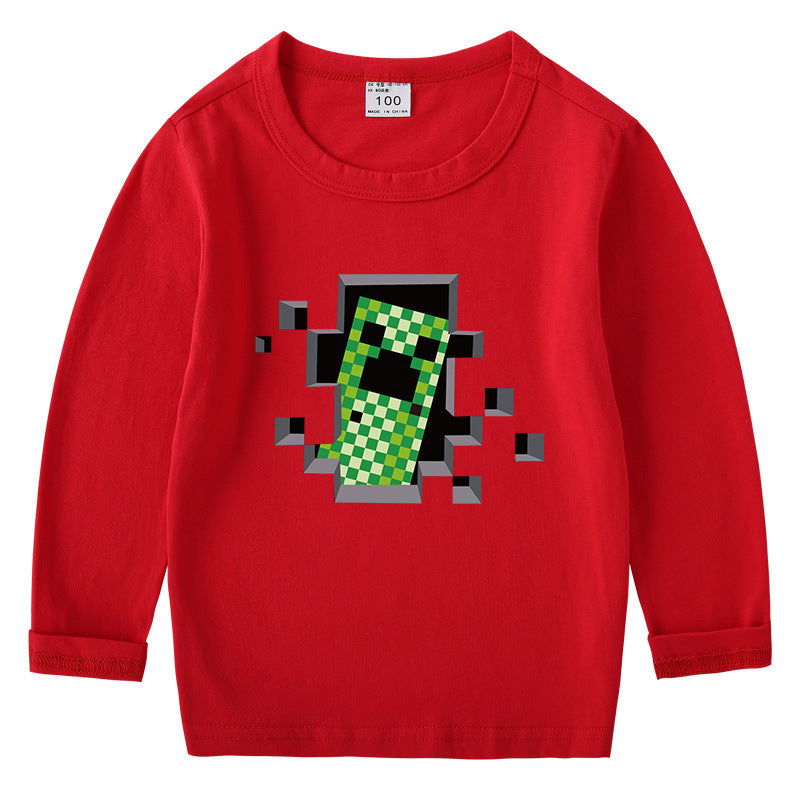 Children's pure cotton T-shirt long sleeved top